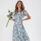 ☀️ Zomeractie – 50% KORTING! 💦Korte Mouw Lange Jurk met Bloemenprint