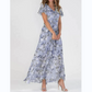 ☀️ Zomeractie – 50% KORTING! 💦Korte Mouw Lange Jurk met Bloemenprint