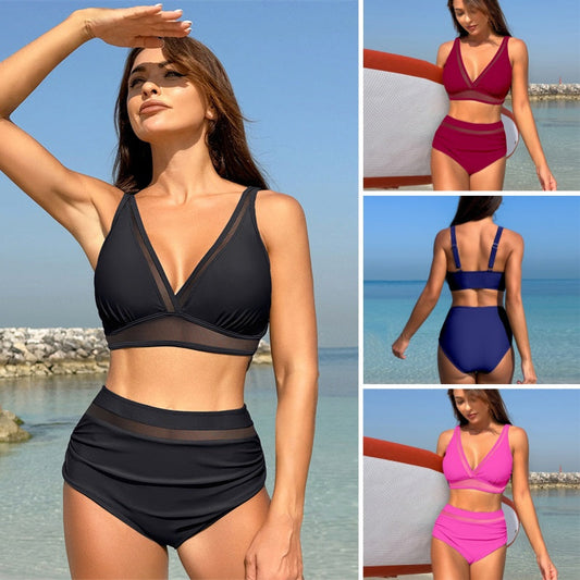 🔥Dames 2-delig hoge taille bikini