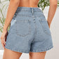 Denim shorts met hoge taille en losse pasvorm voor dames