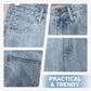 Denim shorts met hoge taille en losse pasvorm voor dames