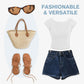 Denim shorts met hoge taille en losse pasvorm voor dames