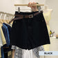 Denim shorts met hoge taille en losse pasvorm voor dames