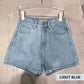 Denim shorts met hoge taille en losse pasvorm voor dames