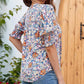 🌺Bloemen V-hals Pofmouw Blouse Voor Vrouwen