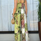 Weit geschnittener Damen-Jumpsuit mit trendigem Pflanzenprint