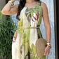Weit geschnittener Damen-Jumpsuit mit trendigem Pflanzenprint