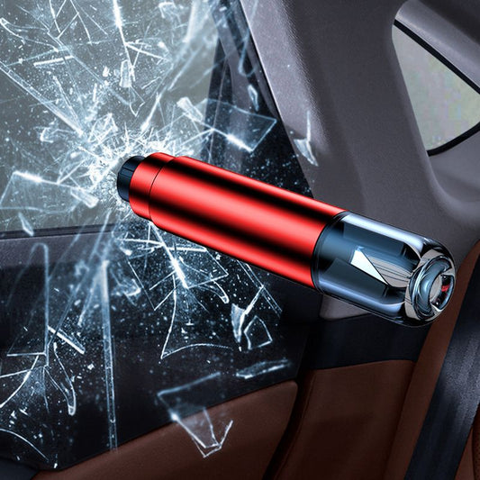 🚨 Noodhamer voor auto's met gordelsnijder 🔪 | De wolfraam punt breekt gelaagd glas | Compact 96 mm | Redt levens bij kantelen en onderdompeling in water