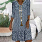 Damesmode Gedrukte Jurken met V-hals en Mid Sleeve