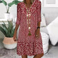 Damesmode Gedrukte Jurken met V-hals en Mid Sleeve