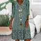 Damesmode Gedrukte Jurken met V-hals en Mid Sleeve