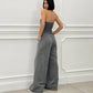 ⏳Beperkte Tijd 50% Korting💥Mouwloze Jumpsuit met Wijde Pijpen en Knoopsluiting voor Dames