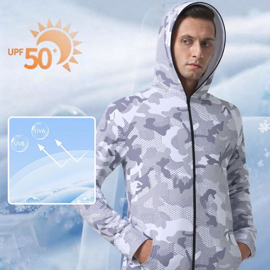 ⌛Laatste 1 week koop er 2 krijg er 1 gratis!🔥 Outdoor zonnebescherming Camouflage Hooded Lange Mouw Full-Zip Jacket