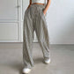 Casual verticale streepbroek met koord voor dames