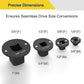 🔥Laag profiel slagmoerdopadapterset - industriële ratel- en moersleuteladapterset voor krappe ruimtes, 4 stuks hardwareset: 3/4“ tot 1”, 1/2“ tot 3/4”, 1/2“ tot 3/8”, 1/4” tot 3/8”