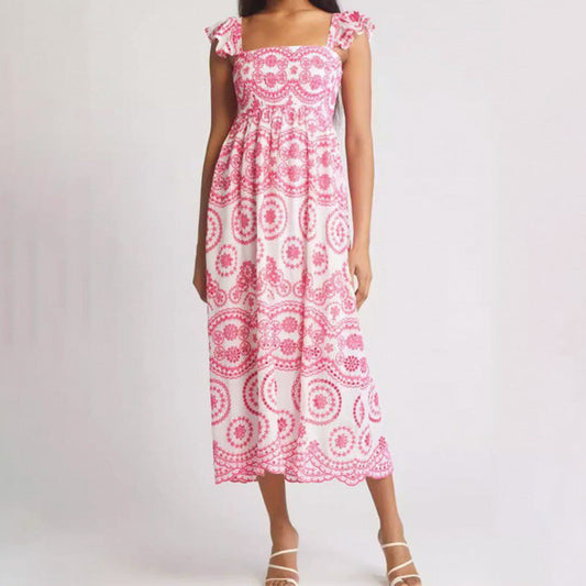 Vintage mouwloze jurken met print voor vrouwen