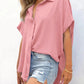🔥Hete Uitverkoop 50% Korting💥Vrouwen Casual Button korte mouwen shirt met split Bottom Plain Gekleurde Tops
