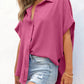 🔥Hete Uitverkoop 50% Korting💥Vrouwen Casual Button korte mouwen shirt met split Bottom Plain Gekleurde Tops