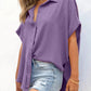 🔥Hete Uitverkoop 50% Korting💥Vrouwen Casual Button korte mouwen shirt met split Bottom Plain Gekleurde Tops