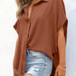 🔥Hete Uitverkoop 50% Korting💥Vrouwen Casual Button korte mouwen shirt met split Bottom Plain Gekleurde Tops
