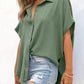 🔥Hete Uitverkoop 50% Korting💥Vrouwen Casual Button korte mouwen shirt met split Bottom Plain Gekleurde Tops