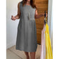 🌺Zomerse Hete Uitverkoop 50% UIT💐Vrouwen Knoopzak Mouwloze Jurk