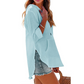 ⏳ Beperkte tijd 50% korting!  Dames longsleeve met V-hals, capuchon en zak in effen kleur