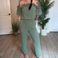 👗 Elegante Off-Shoulder Jumpsuit Met Volantdetails – Comfortabel, Vrouwelijk & Flatterend