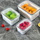 3-delige set fruitopbergdozen voor de koelkast met uitneembare vergiet