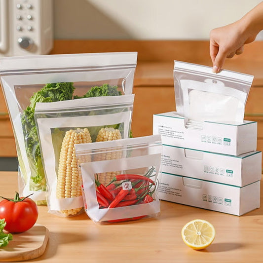 🥬❄️ NU 50 % KORTING! ✨ Voedselbewaarzakjes in verschillende vormen – lange zakjes voor groenten en verschillende maten voor slimmere bewaring in de koelkast 🥗