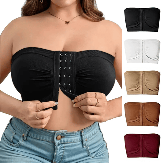 Strapless Ademend BH met Voorsluiting voor Grote Maten