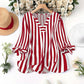 Gestreepte Blouse met V-Hals voor Dames