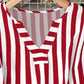 Gestreepte Blouse met V-Hals voor Dames