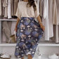 Witte Top & Blauwe Gedrukte Rok 2-Delig Set