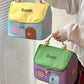 🌞Grote Capaciteit Color-Block Cartoon Huis-Vormige Handheld Cosmetische Tas😉