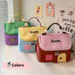 🌞Grote Capaciteit Color-Block Cartoon Huis-Vormige Handheld Cosmetische Tas😉