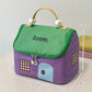 🌞Grote Capaciteit Color-Block Cartoon Huis-Vormige Handheld Cosmetische Tas😉