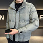 Trendy warme herenjas met zakken