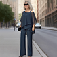 ⏳50% KORTING – Dames chiffon top met asymmetrisch design & wijde broek | 2-delige set