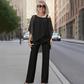 ⏳50% KORTING – Dames chiffon top met asymmetrisch design & wijde broek | 2-delige set