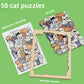 ⏳Tijdelijke aanbieding! 🧩Houten puzzel van 135 stukjes in gedempte tinten, met een kattenmotief.