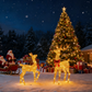 Lichtgevende rendier kersttuinpaal voor buiten