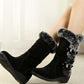 Dames snowboots tot halverwege de kuit met pluche rand