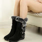 Dames snowboots tot halverwege de kuit met pluche rand