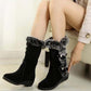 Dames snowboots tot halverwege de kuit met pluche rand