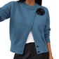 Elegante damesvest met knoopsluiting en bloemenaccent