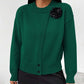 Elegante damesvest met knoopsluiting en bloemenaccent