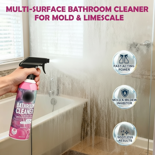 💥【LIMITED TIME 50% OFF】🔥 Diepreinigende Badkamerreiniger | Verwijdert Kalk/Zeepresten/Schimmel | Veilig voor Glas/Tegel/Keramiek/RVS | Anti-schimmel Formule | Zacht & Geurarm | 120ml Geconcentreerd