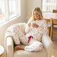 🎉Nieuwjaars Cadeau 50% KORTING!🧸 Dames pyjama set met hartjesprint: Zacht, ontspannend & perfect voor relaxte avonden