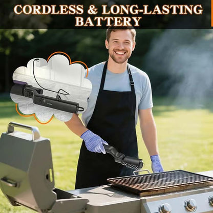 🔥Draadloze Elektrische BBQ Borstelreiniger: Krachtige Motor + Snelveranderbare Koppen – Schoonmaken Zonder Moeite!